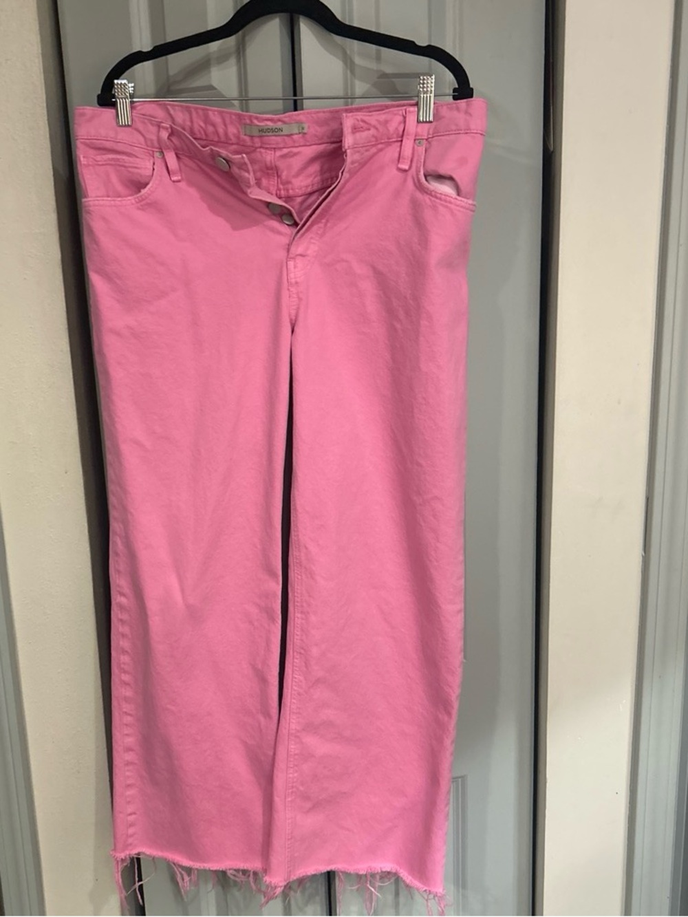 Hudson Jeans Bubblegum Pink Wide-Leg Jeans